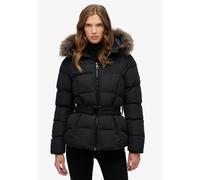 Steppjacke SUPERDRY "FUJI BELTED PUFFER", Damen, Gr. S, schwarz, Web, Obermaterial: 100% Polyester, unifarben, regular fit normal, Jacken (87217266-S) schwarz