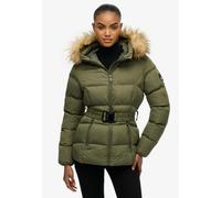Steppjacke SUPERDRY "FUJI BELTED PUFFER", Damen, Gr. XL, beetle grün, Web, Obermaterial: 100% Polyester, unifarben, regular fit normal, Jacken Steppjacke (88432039-XL)