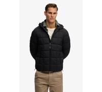 Steppjacke SUPERDRY "HOOD BOX QUILT FUJI LITE JKT", Herren, Gr. M, schwarz, Web, Obermaterial: 100% Nylon, unifarben, regular fit normal, Jacken Steppjacke (68566440-M) schwarz
