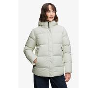 Steppjacke SUPERDRY "HOODED 5 BAFFLE SPORTS PUFFER", Damen, Gr. S, sanftes weiß, Steppware, Obermaterial: 100% Polyester, unifarben, relaxed fit normal, Jacken Steppjacke, Kunstfaser, relaxed fit (591