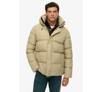 Steppjacke SUPERDRY "HOODED 5 BAFFLE SPORTS PUFFER", Herren, Gr. S, winter twig beige, Web, Obermaterial: 100% Polyester, unifarben, relaxed fit, Jacken Steppjacke (61004712-S) winter twig beige