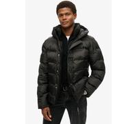 Steppjacke SUPERDRY "Hooded City Graphic Puffer Jkt", Herren, Gr. XXL, schwarz, Web, Obermaterial: 100% Polyester, unifarben, relaxed fit, Jacken Steppjacke, mit lockerer Passform, aus Polyester und K