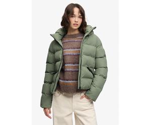 Steppjacke SUPERDRY "HOODED CITY PADDED JACKET", Damen, Gr. XS, light khaki grün, Steppware, Obermaterial: 100% Polyester, unifarben, relaxed fit normal, Jacken Steppjacke, Kunstfaser, relaxed fit (42