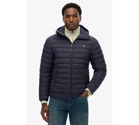 Steppjacke SUPERDRY "Hooded Fuji Lite Jacket", Herren, Gr. S, blau (eclipse navy), Steppware, Obermaterial: 100% Nylon, unifarben, hüftlang, Jacken Steppjacke, slim fit Form, mit Kapuze (53640553-S) e
