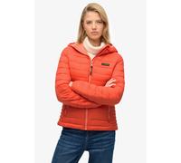Steppjacke SUPERDRY "HOODED FUJI LITE PADDED JACKET", Damen, Gr. L, rot (hot coral), Steppware, Obermaterial: 100% Nylon, unifarben, slim fit, Jacken Steppjacke (89744118-L) hot coral