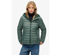 Steppjacke SUPERDRY "HOODED FUJI LITE PADDED JACKET", Damen, Gr. M, balsam grün, Steppware, Obermaterial: 100% Nylon, unifarben, slim fit, Jacken Steppjacke (89841556-M) balsam grün