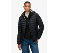 Steppjacke SUPERDRY "HOODED FUJI LITE PADDED JACKET", Damen, Gr. M, schwarz, Steppware, Obermaterial: 100% Nylon, unifarben, slim fit, Jacken Steppjacke (14417421-M)