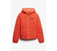 Steppjacke SUPERDRY "HOODED FUJI LITE PADDED JACKET", Damen, Gr. XS, rot (hot coral), Steppware, Obermaterial: 100% Nylon, unifarben, slim fit, Jacken Steppjacke (89744118-XS) hot coral