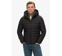 Steppjacke SUPERDRY "HOODED FUJI PADDED JACKET", Herren, Gr. L, schwarz, Web, Obermaterial: 100% Polyester, unifarben, slim fit, Jacken Steppjacke (97347825-L)