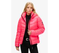 Steppjacke SUPERDRY "HOODED FUJI QUILT PADDED JKT", Damen, Gr. L, pink (hyper fire pink), Web, Obermaterial: 100% Polyester, unifarben, slim fit, Jacken Steppjacke (92692245-L)