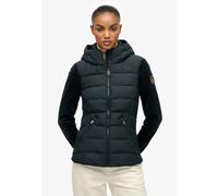 Steppjacke SUPERDRY "HOODED FUJI STORM JACKET", Damen, Gr. M, blau (eclipse navy), Web, Obermaterial: 100% Polyester, unifarben, relaxed fit, Jacken Steppjacke (91183159-M) eclipse navy