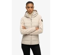 Steppjacke SUPERDRY "HOODED FUJI STORM JACKET", Damen, Gr. S, grau (chateau grau), Web, Obermaterial: 100% Polyester, unifarben, relaxed fit, Jacken Steppjacke (37858961-S) chateau grau