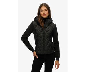 Steppjacke SUPERDRY "HOODED HERITAGE STORM JACKET", Damen, Gr. XS, schwarz, Steppware, Obermaterial: 100% Polyester, unifarben, slim fit, Jacken Steppjacke (41899039-XS)