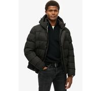 Steppjacke SUPERDRY "HOODED MICROFIBRE SPORT PUFFER", Herren, Gr. XL, schwarz, Web, Obermaterial: 100% Polyester, unifarben, relaxed fit, Jacken Steppjacke (20886662-XL) schwarz