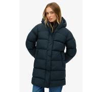 Steppjacke SUPERDRY "HOODED SPORTS PUFFER MID JKT", Damen, Gr. L, blau (blauberry navy), Web, Obermaterial: 100% Polyester, unifarben, relaxed fit, Jacken Steppjacke (85063220-L) blauberry navy