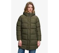 Steppjacke SUPERDRY "HOODED SPORTS PUFFER MID JKT", Damen, Gr. XL, grün (washed khaki), Steppware, Obermaterial: 100% Polyester, unifarben, relaxed fit normal, Jacken Steppjacke, Kunstfaser, relaxed f