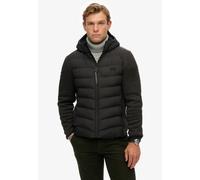 Steppjacke SUPERDRY "HOODED STORM KNIT HYBRID JKT", Herren, Gr. L, schwarz (schwarz marl), Steppware, Obermaterial: 100% Polyester, meliert, slim fit, Jacken Steppjacke (38076427-L)