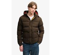 Steppjacke SUPERDRY "OUTDOOR EVEREST PUFFER JKT", Herren, Gr. S, braun (slate schwarz), Web, Obermaterial: 100% Nylon, unifarben, relaxed fit normal, elastischer Bund, Jacken Steppjacke, Kunstfaser, r