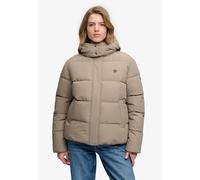 Steppjacke SUPERDRY "PREMIUM HOOD PUFFER JKT", Damen, Gr. XS, beige (fallen rock braun), Steppware, Obermaterial: 100% Polyester, unifarben, relaxed fit normal, Jacken Steppjacke, Kunstfaser, relaxed