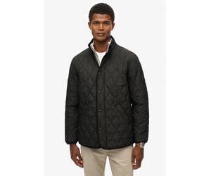 Steppjacke SUPERDRY "QUILTED ESTATE JACKET", Herren, Gr. M, schwarz (meteorite schwarz), Web, Obermaterial: 100% Polyester, unifarben mit Farbeinsatz, regular fit, Jacken Steppjacke (86639956-M) meteo