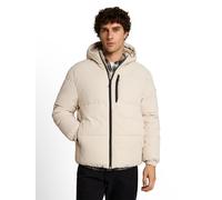 Steppjacke TOM TAILOR DENIM, Herren, Gr. S, beige (dusty beige), Web, Obermaterial: 100% Polyester. Futter: 100% Polyester, regular fit taillenbedeckt, elastischer Bund, Jacken Steppjacke, mit Kapuze