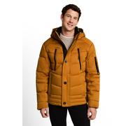 Steppjacke TOM TAILOR, Herren, Gr. 3XL, gelb (peanut butter braun), Web, Obermaterial: 100% Polyester. Futter: 100% Polyester, regular fit taillenbedeckt, elastischer Bund, Jacken Steppjacke, mit Kapu