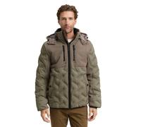 Steppjacke TOM TAILOR, Herren, Gr. XL, grün (smokey olive grün), Steppware, Obermaterial: 100% Polyester. Futter: 100% Polyester, Strukturmuster, unifarben, regular fit taillenbedeckt, elastischer Bun