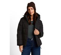 Steppjacke TOM TAILOR "Regular", Damen, Gr. XXL, schwarz (deep schwarz), Web, Obermaterial: 100% Polyester. Futter: 100% Polyester, regular fit taillenbedeckt, Rippbündchen, Jacken Steppjacke, mit Log