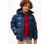 Steppjacke TOMMY HILFIGER "ESSENTIAL DOWN JACKET", Jungen, Gr. 6 (116), blau (schwarz night navy), Web, Obermaterial: 100% Nylon. Futter: 100% Polyester. Füllung: 100% Daunen, unifarben, regular fit n