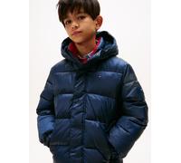 Steppjacke TOMMY HILFIGER "ESSENTIAL PADDED PARKA", Jungen, Gr. 10 (140), blau (schwarz night navy), Web, Obermaterial: 100% Nylon. Futter: 100% Polyester. Füllung: 100% Polyester, unifarben, regular 