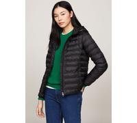 Tommy Hilfiger Damen Daunenjacke Padded Global Stripe Jacket mit Kapuze, Schwarz (Black), S