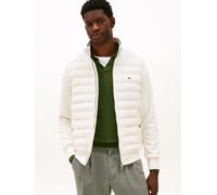 Steppjacke TOMMY HILFIGER "MIX MEDIA mit Stehkragen", Damen, Gr. XL, ivory petal, Sweatware, Obermaterial: 72% Baumwolle, 28% Polyester, unifarben, regular fit normal, Rippbündchen, Jacken Steppjacke,