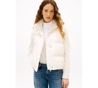 Steppjacke TOMMY HILFIGER "MODERN DOWN KNIT MIX REG JACKET", Damen, Gr. XS (34), ivory silk, Web, Obermaterial: 100% Polyester, elastischer Bund, Jacken Steppjacke (34163320-XS) ivory silk