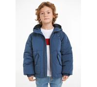 Steppjacke TOMMY HILFIGER "MONOTYPE PADDED PUFFER JACKET", Mädchen, Gr. 74, blau (aegean sea), Web, Obermaterial: 100% Polyamid. Futter: 100% Polyester, unifarben, Basic, eingesetzt mit Gummizug, Jack