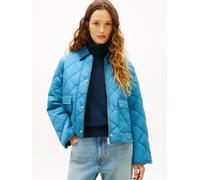 Steppjacke TOMMY HILFIGER "PADDED FLAG QUILTED JACKET", Damen, Gr. M (38), cyclone haze, Steppware, Obermaterial: 100% Polyester, unifarben, regular fit, Jacken Steppjacke (75645317-M) cyclone haze