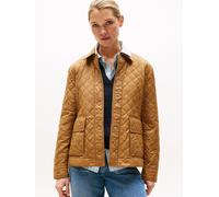 Tommy Hilfiger Damen Steppjacke Padded Nylon Slim Quilted mit Spitzkragen, Braun (Hickory), 3XL