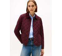 Steppjacke TOMMY HILFIGER "PADDED QUILTED SLIM JACKET", Damen, Gr. L (40), deep burgundy, Web, Obermaterial: 52% Baumwolle, 48% Polyamid, unifarben, slim fit hüftlang, Jacken Steppjacke (89562356-L) d