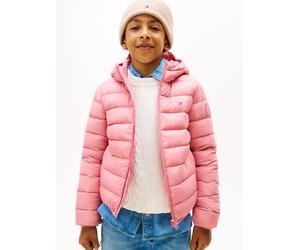 Steppjacke TOMMY HILFIGER "U LIGHT DOWN HOODED JACKET", Mädchen, Gr. 14 (164), mystic pink, Web, Obermaterial: 100% Polyamid, unifarben, regular fit normal, Rundhals, eingesetzt elastischer Bund, Jack