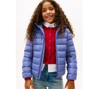 Steppjacke TOMMY HILFIGER "U LIGHT DOWN HOODED JACKET", Mädchen, Gr. 6 (116), soft sapphire, Web, Obermaterial: 100% Polyamid, unifarben, regular fit normal, Rundhals, eingesetzt elastischer Bund, Jac