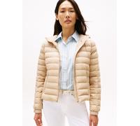 Steppjacke TOMMY HILFIGER "UL DOWN REG HOODED JACKET", Damen, Gr. XL (42), beige, Web, Obermaterial: 100% Polyamid, unifarben, casual, regular fit, hoch geschlossener Ausschnitt, Langarm, Jacken (8504