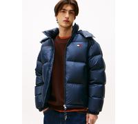 Steppjacke TOMMY JEANS "ALASKA DOWN PUFFER", Herren, Gr. L, schwarz night navy, Web, Obermaterial: 100% Polyester, unifarben, regular fit normal, Rundhals, eingesetzt gerader Abschluss, Jacken, Überga