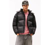 Steppjacke TOMMY JEANS "ALASKA DOWN PUFFER", Herren, Gr. S, schwarz, Web, Obermaterial: 100% Polyester, unifarben, casual, regular fit normal, Rundhals, Langarm eingesetzt gerader Abschluss, Jacken, Ü