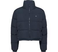 Steppjacke TOMMY JEANS, Damen, Gr. L (40), blau (schwarz night navy), Web, Obermaterial: 100% Polyester. Futter: 100% Polyester. Wattierung: 100% Polyester, unifarben, regular fit taillenbedeckt, elas