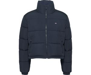 Steppjacke TOMMY JEANS, Damen, Gr. XL (42), blau (schwarz night navy), Web, Obermaterial: 100% Polyester. Futter: 100% Polyester. Wattierung: 100% Polyester, unifarben, regular fit taillenbedeckt, ela