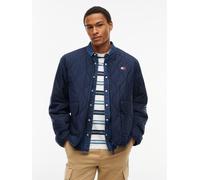 Steppjacke TOMMY JEANS "QUILTING CITY JACKET", Herren, Gr. M, blau (dunkelblau), Web, Obermaterial: 100% Nylon. Futter: 100% Polyester. Füllung: 100% Polyester, unifarben, regular fit normal, Rundhals