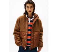 Steppjacke TOMMY JEANS "TJM ESSENTL MIX TEDDY", Herren, Gr. M, pecan nut, Web, Obermaterial: 100% Polyester. Futter: 100% Polyester. Füllung: 100% Polyester, relaxed fit, Jacken Steppjacke, Übergangsj