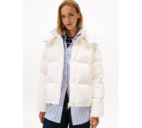 Steppjacke TOMMY JEANS "TJW ALASKA GRID DOWN JACKET EXT", Damen, Gr. S (36), weiß (ancient weiß), Web, Obermaterial: 100% Polyester, unifarben, regular fit, Jacken Steppjacke (85174028-S)
