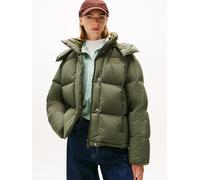 Steppjacke TOMMY JEANS "TJW ALASKA GRID DOWN JACKET EXT", Damen, Gr. XXXL(46), grün (pewter grün), Web, Obermaterial: 100% Polyester, unifarben, regular fit, Jacken Steppjacke (11859751-XXXL) pewter g