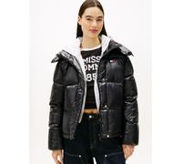 Steppjacke TOMMY JEANS "TJW ALASKA GRID DWN JCKT SHINY", Damen, Gr. XL (42), schwarz, Steppware, Obermaterial: 100% Nylon, unifarben, regular fit, Jacken Steppjacke (41117733-XL) schwarz