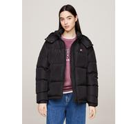 Steppjacke TOMMY JEANS "TJW ALASKA PUFFER EXT", Damen, Gr. XL (42), schwarz, Web, Obermaterial: 100% Polyester. Futter: 100% Polyester. Füllung: 100% Daunen, unifarben, regular fit hüftlang, eingesetz